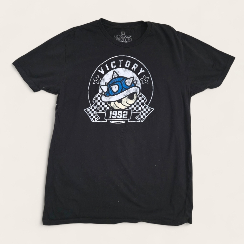 Lootwear Exclusive Mariokart Blue Shell Graphic Tee Large